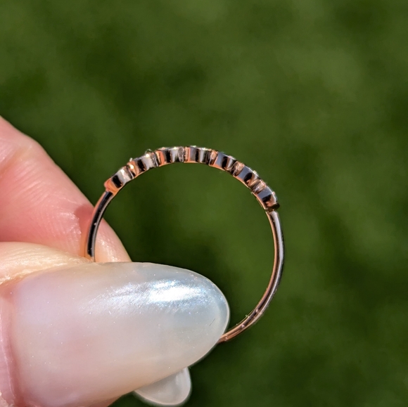 14k Yellow Gold Emerald Ruby Sapphire Bezel Band - Picture 3 of 10